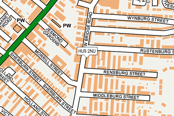 HU9 2NU map - OS OpenMap – Local (Ordnance Survey)