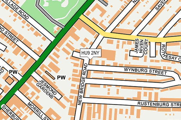 HU9 2NY map - OS OpenMap – Local (Ordnance Survey)