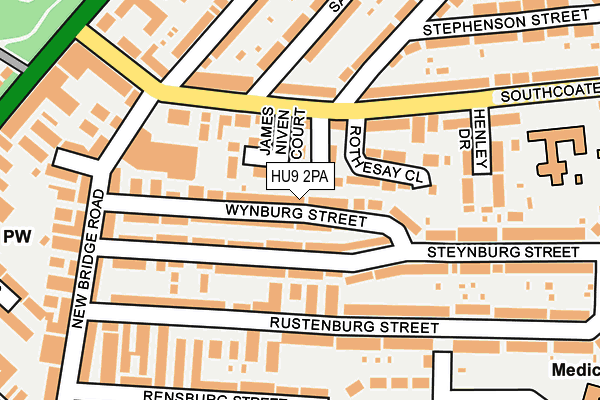 HU9 2PA map - OS OpenMap – Local (Ordnance Survey)