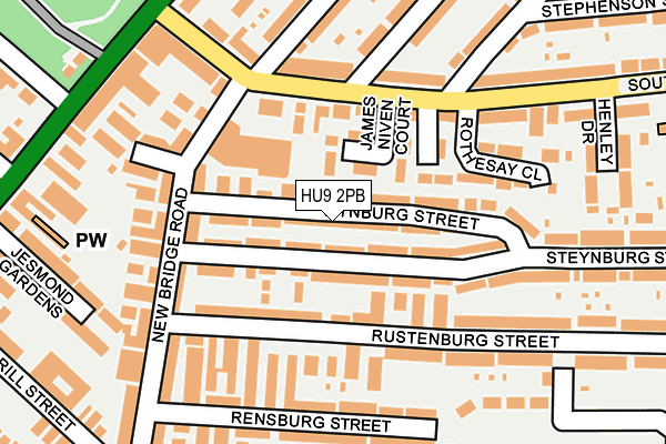 HU9 2PB map - OS OpenMap – Local (Ordnance Survey)