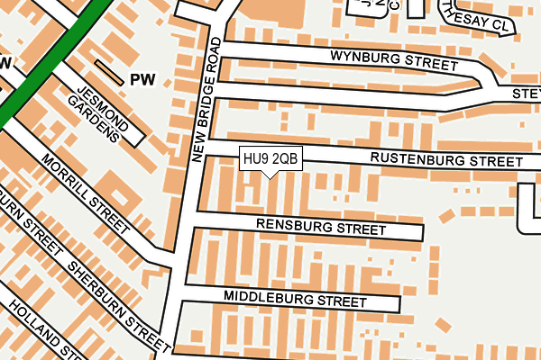 HU9 2QB map - OS OpenMap – Local (Ordnance Survey)