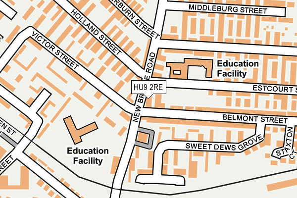 HU9 2RE map - OS OpenMap – Local (Ordnance Survey)