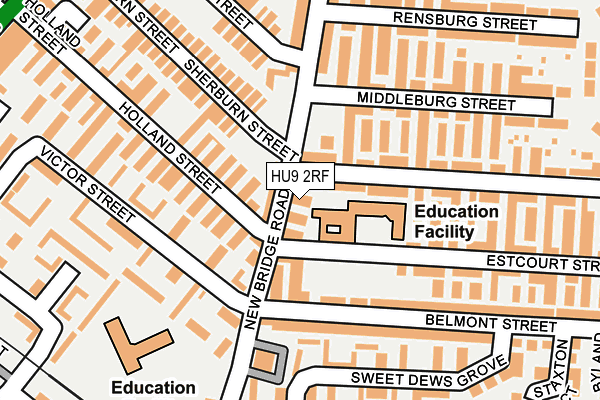 HU9 2RF map - OS OpenMap – Local (Ordnance Survey)