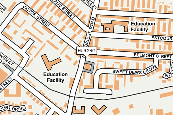 HU9 2RG map - OS OpenMap – Local (Ordnance Survey)