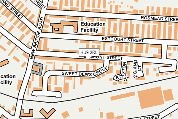 HU9 2RL map - OS OpenMap – Local (Ordnance Survey)