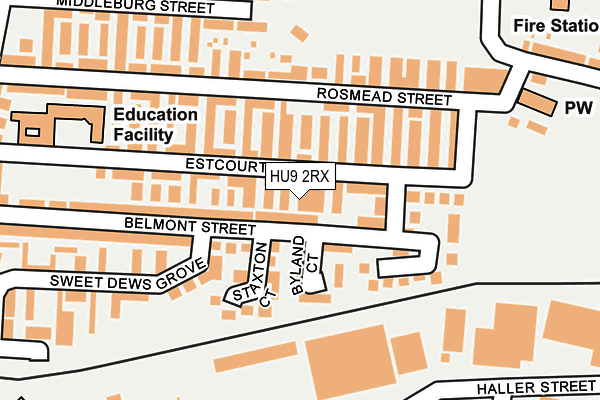 HU9 2RX map - OS OpenMap – Local (Ordnance Survey)