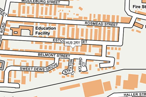 HU9 2RY map - OS OpenMap – Local (Ordnance Survey)