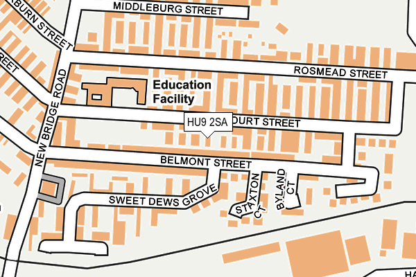 HU9 2SA map - OS OpenMap – Local (Ordnance Survey)