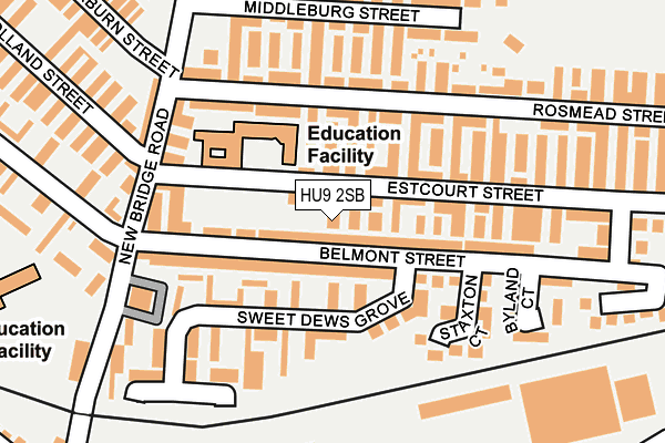 HU9 2SB map - OS OpenMap – Local (Ordnance Survey)