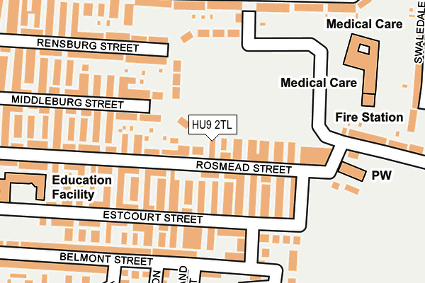 HU9 2TL map - OS OpenMap – Local (Ordnance Survey)