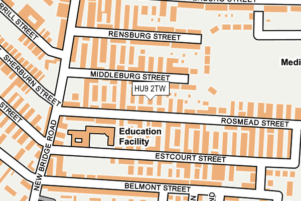 HU9 2TW map - OS OpenMap – Local (Ordnance Survey)