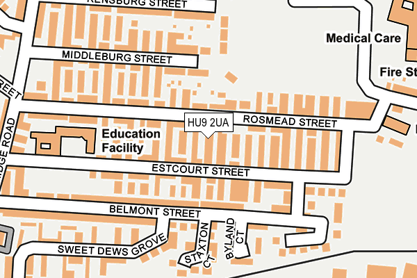 HU9 2UA map - OS OpenMap – Local (Ordnance Survey)