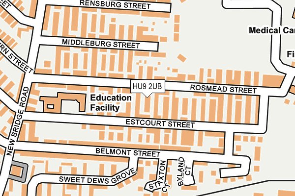 HU9 2UB map - OS OpenMap – Local (Ordnance Survey)