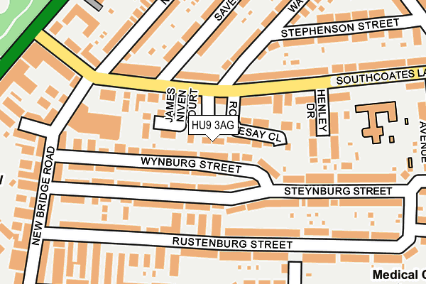 HU9 3AG map - OS OpenMap – Local (Ordnance Survey)