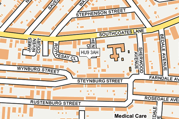 HU9 3AH map - OS OpenMap – Local (Ordnance Survey)