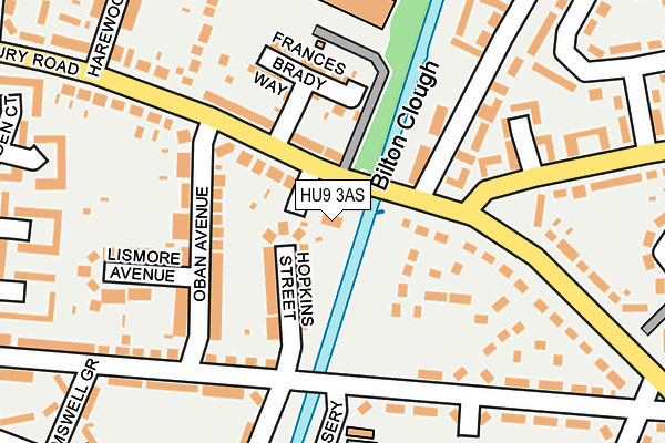 HU9 3AS map - OS OpenMap – Local (Ordnance Survey)