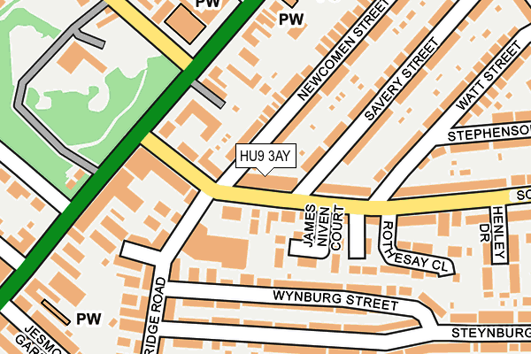 HU9 3AY map - OS OpenMap – Local (Ordnance Survey)