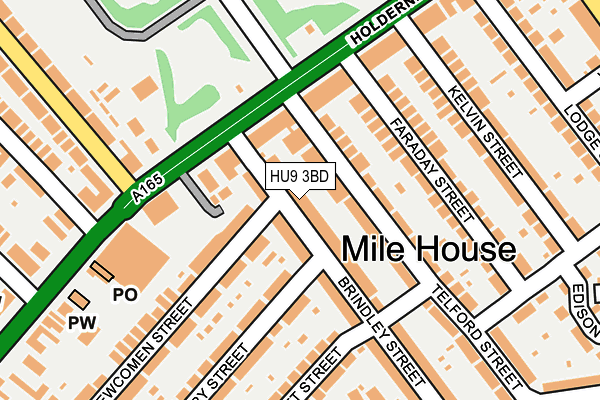 HU9 3BD map - OS OpenMap – Local (Ordnance Survey)