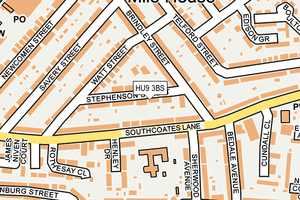 HU9 3BS map - OS OpenMap – Local (Ordnance Survey)