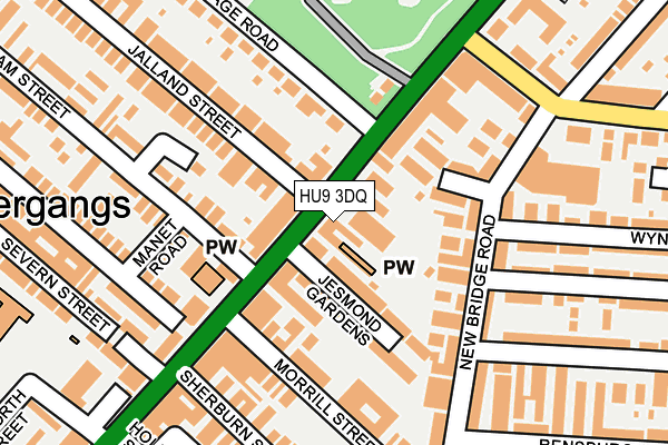 HU9 3DQ map - OS OpenMap – Local (Ordnance Survey)