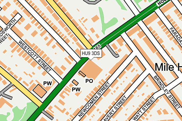 HU9 3DS map - OS OpenMap – Local (Ordnance Survey)