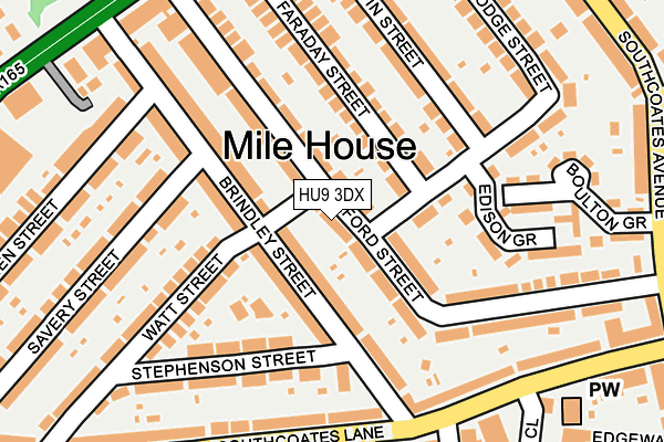 HU9 3DX map - OS OpenMap – Local (Ordnance Survey)