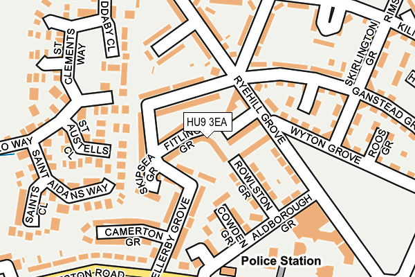 HU9 3EA map - OS OpenMap – Local (Ordnance Survey)