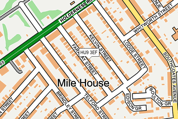 HU9 3EF map - OS OpenMap – Local (Ordnance Survey)