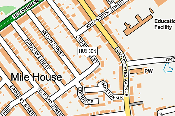 HU9 3EN map - OS OpenMap – Local (Ordnance Survey)