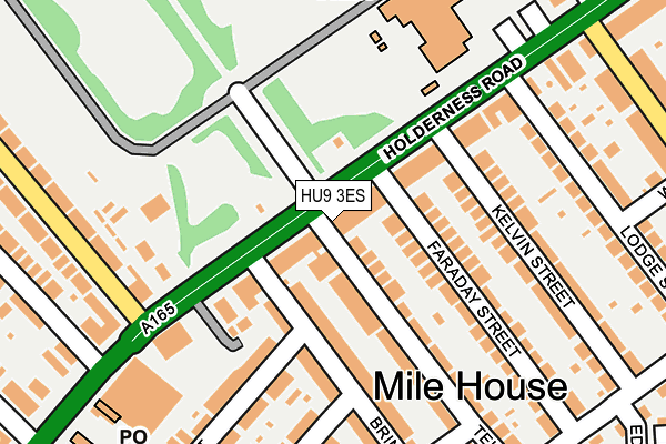 HU9 3ES map - OS OpenMap – Local (Ordnance Survey)