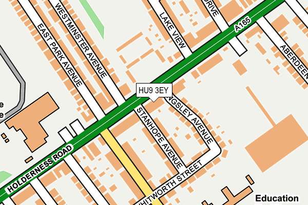 HU9 3EY map - OS OpenMap – Local (Ordnance Survey)