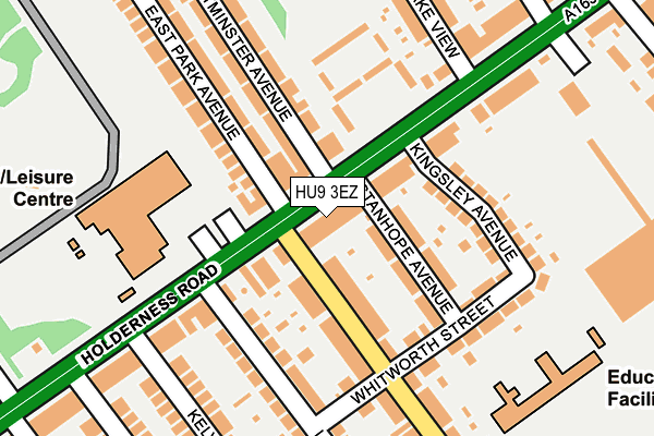 HU9 3EZ map - OS OpenMap – Local (Ordnance Survey)