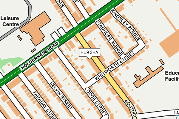 HU9 3HA map - OS OpenMap – Local (Ordnance Survey)