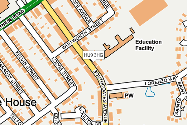 HU9 3HG map - OS OpenMap – Local (Ordnance Survey)