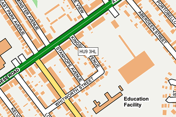 HU9 3HL map - OS OpenMap – Local (Ordnance Survey)