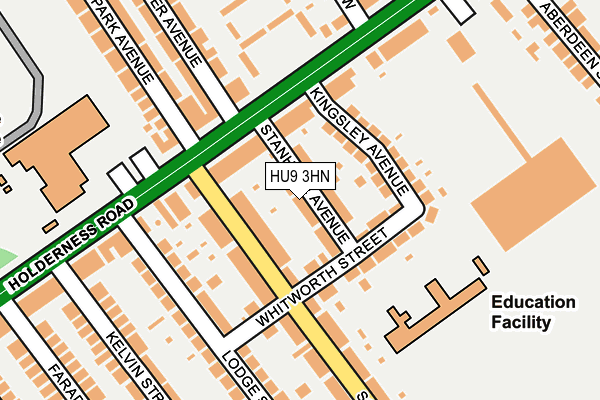 HU9 3HN map - OS OpenMap – Local (Ordnance Survey)