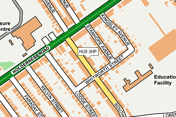 HU9 3HP map - OS OpenMap – Local (Ordnance Survey)