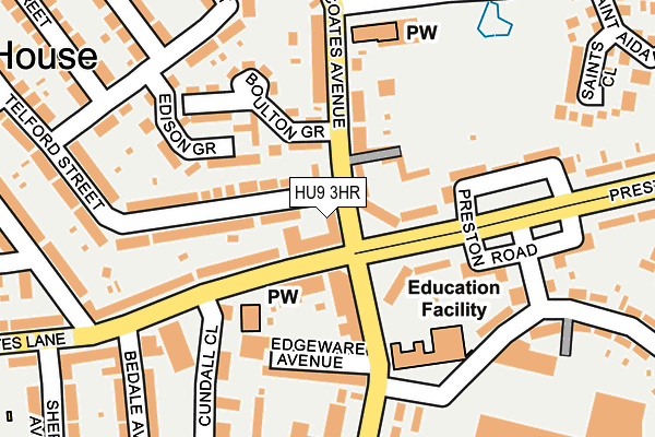 HU9 3HR map - OS OpenMap – Local (Ordnance Survey)