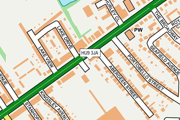 HU9 3JA map - OS OpenMap – Local (Ordnance Survey)