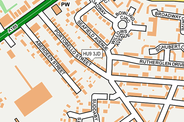 HU9 3JD map - OS OpenMap – Local (Ordnance Survey)