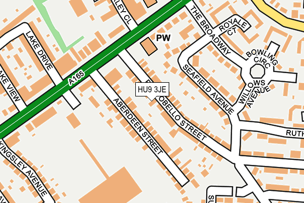 HU9 3JE map - OS OpenMap – Local (Ordnance Survey)