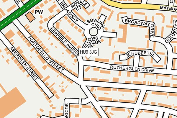 HU9 3JG map - OS OpenMap – Local (Ordnance Survey)