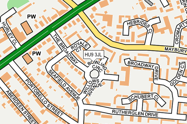 HU9 3JL map - OS OpenMap – Local (Ordnance Survey)