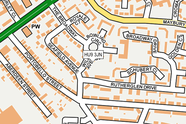 HU9 3JN map - OS OpenMap – Local (Ordnance Survey)