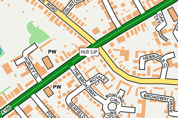 HU9 3JP map - OS OpenMap – Local (Ordnance Survey)