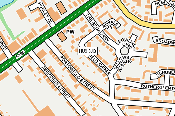 HU9 3JQ map - OS OpenMap – Local (Ordnance Survey)