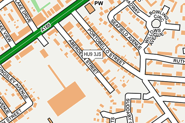 HU9 3JS map - OS OpenMap – Local (Ordnance Survey)