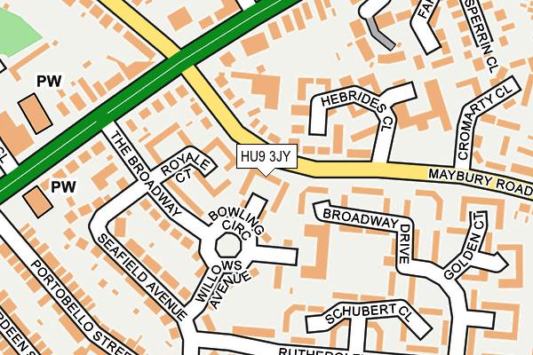 HU9 3JY map - OS OpenMap – Local (Ordnance Survey)