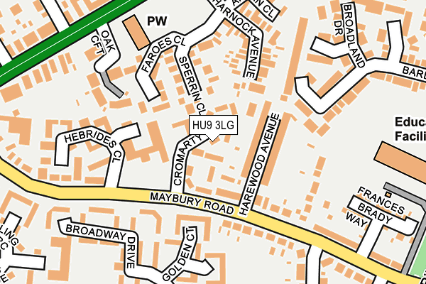 HU9 3LG map - OS OpenMap – Local (Ordnance Survey)