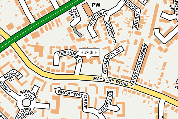 HU9 3LH map - OS OpenMap – Local (Ordnance Survey)